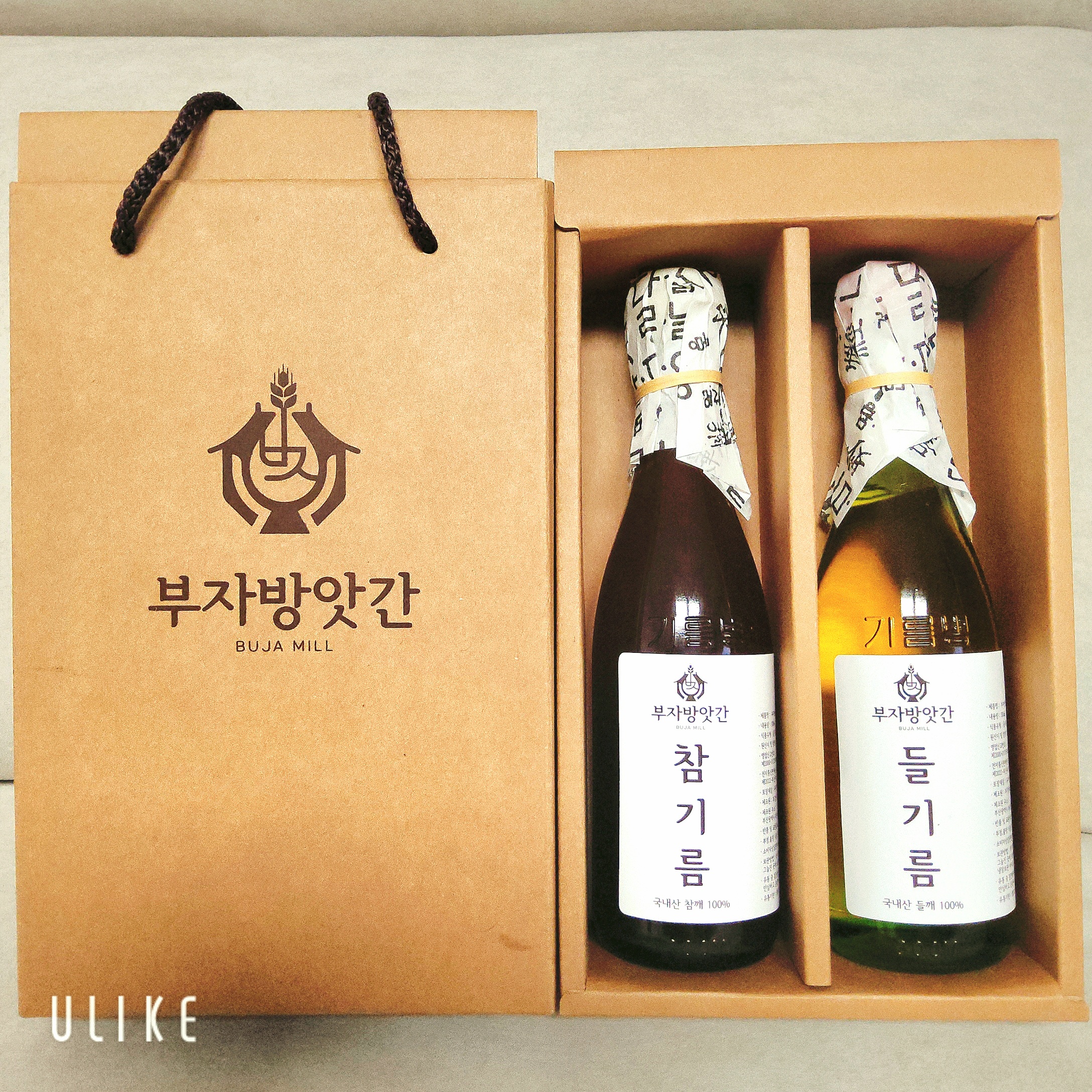 국산 참기름 들기름  300ml 감사의 달 선물셋트 : 부자  방앗간