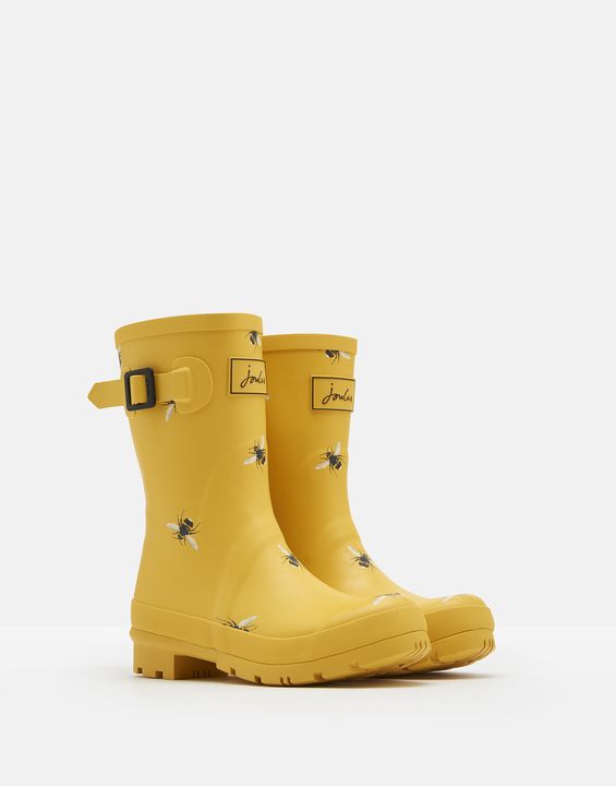 쥴스 몰리 골드 보타니컬 BEE 프린티드 레인부츠, joules Molly Mid Height Printed Wellies : 런던몰