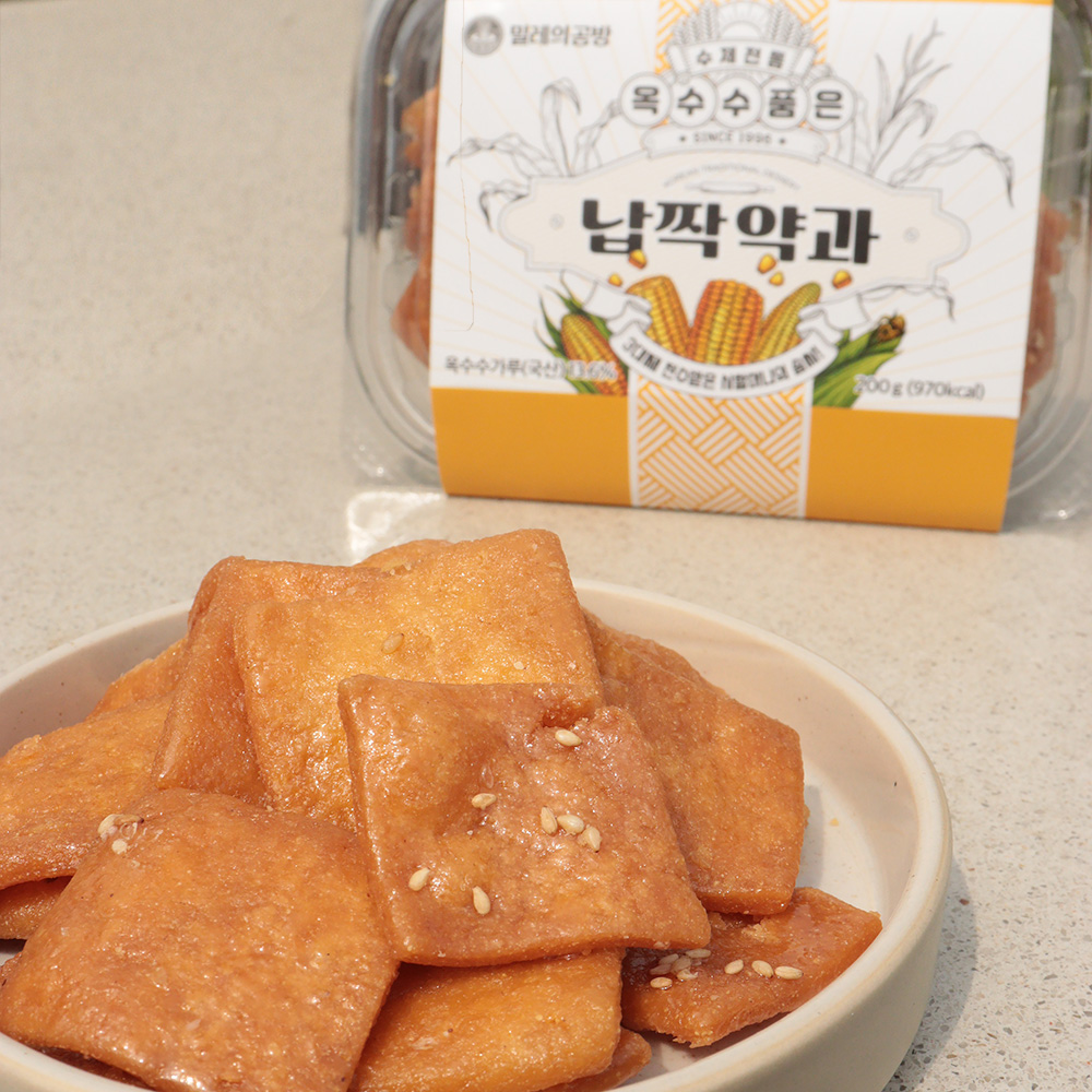 밀레의공방 수제 옥수수 품은 납짝약과 300g 페스츄리 : 약이되는밥상