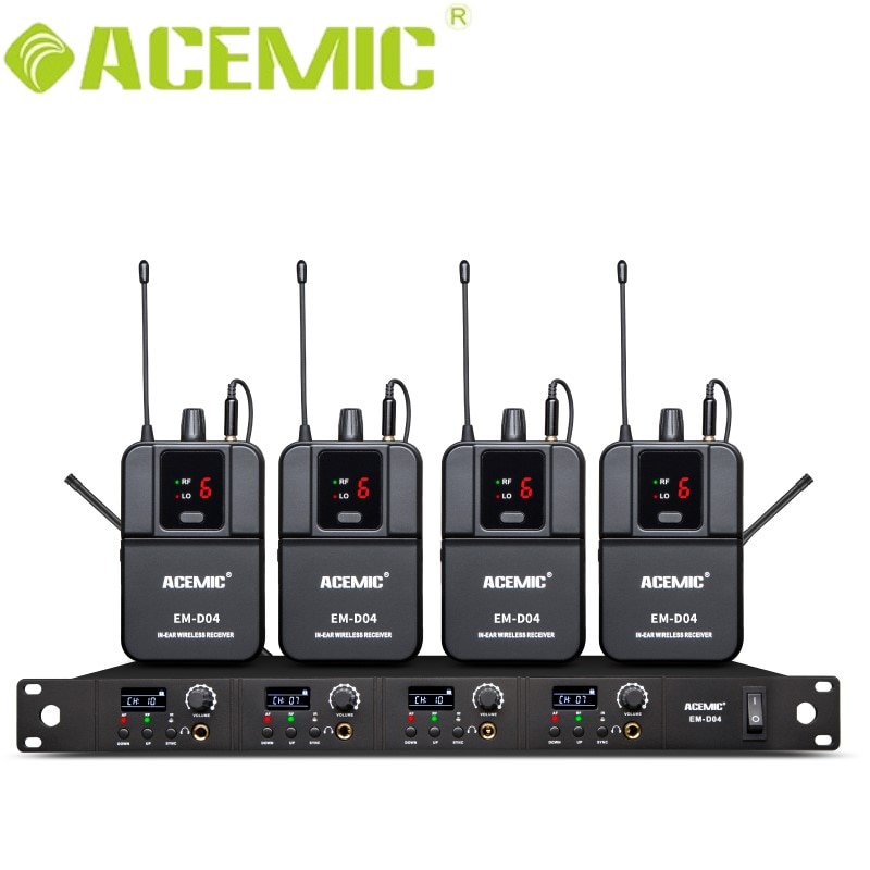 ACEMIC EM-D04 무선 인이어 모니터 시스템 IEM 바디팩 귀 모니터링 무대 공연 복귀용 : 가온몰.