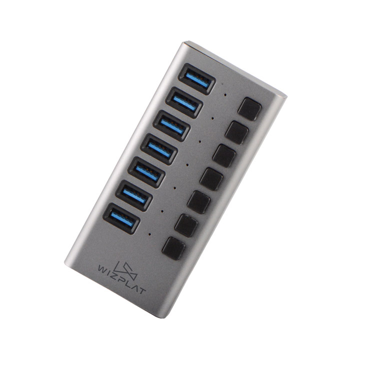 위즈플랫 WIZ-H72S 7포트 USB3.0 허브 데이터+충전 : 리빙케이 주식회사