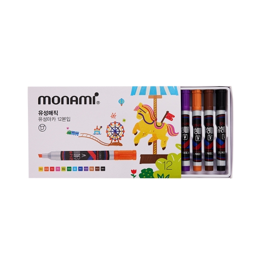 모나미 유성매직 사각닙 12색 : 삼형제드림몰