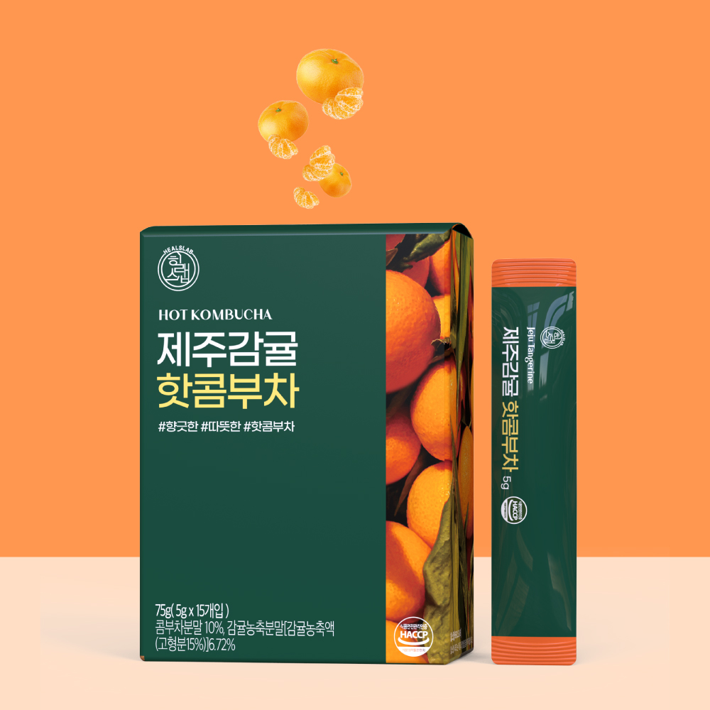 힐스랩 핫콤부차 제주감귤 콤부티 추천 맛 효능 5g X 15개입 : 힐스랩 HealsLab