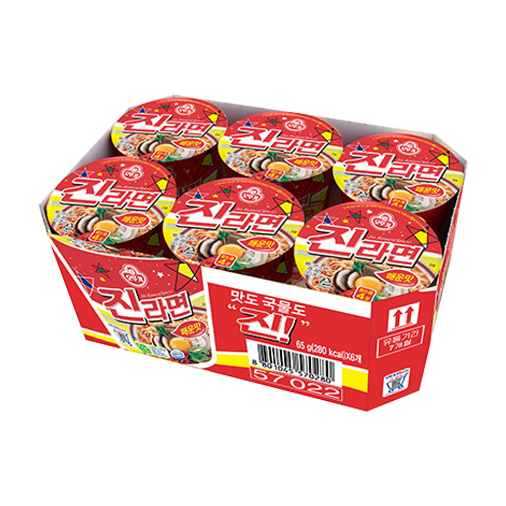 오뚜기 진라면 매운맛 컵라면 소컵 65g X 6입 외 34종 : 소솜상점몰
