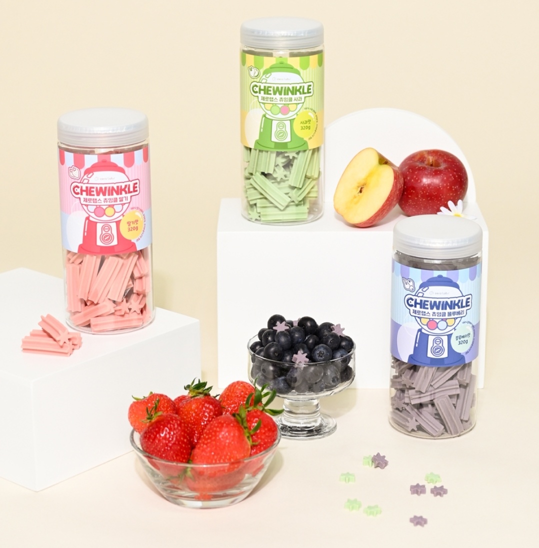 제로랩스 덴탈츄 츄잉클 320g 블루베리,딸기,사과 : 러브미독