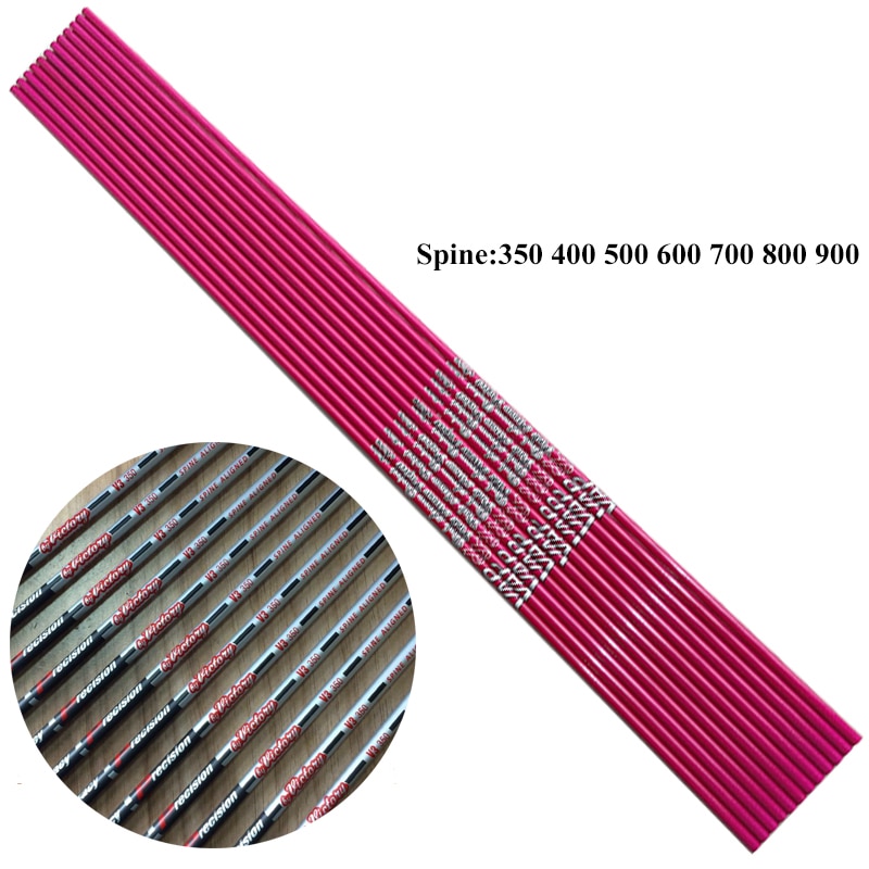 리커브 보우와 화살 슈팅 액세서리 용 12pcs 양궁 카본 샤프트 ID42mm V3 블랙핑크 30 인치 : 소유하우스21