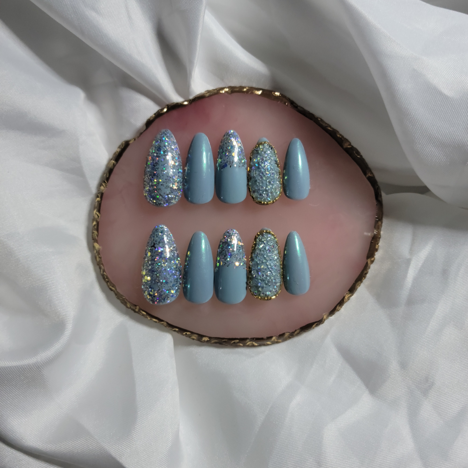 블링 머메이드 그린 네일팁 : 단미NAIL