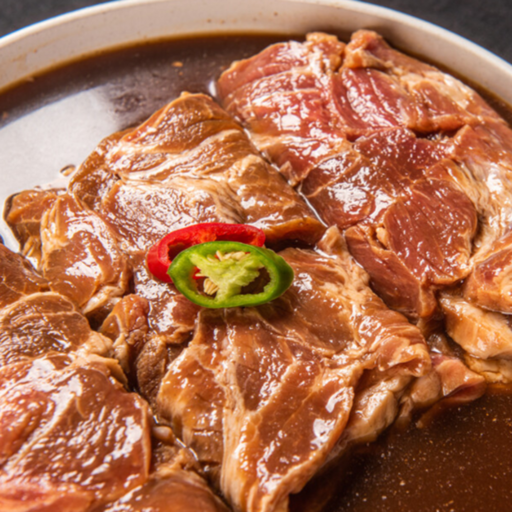 캠핑 한끼 대용량 수제 돼지갈비 소불고기 800g : 구경 가게