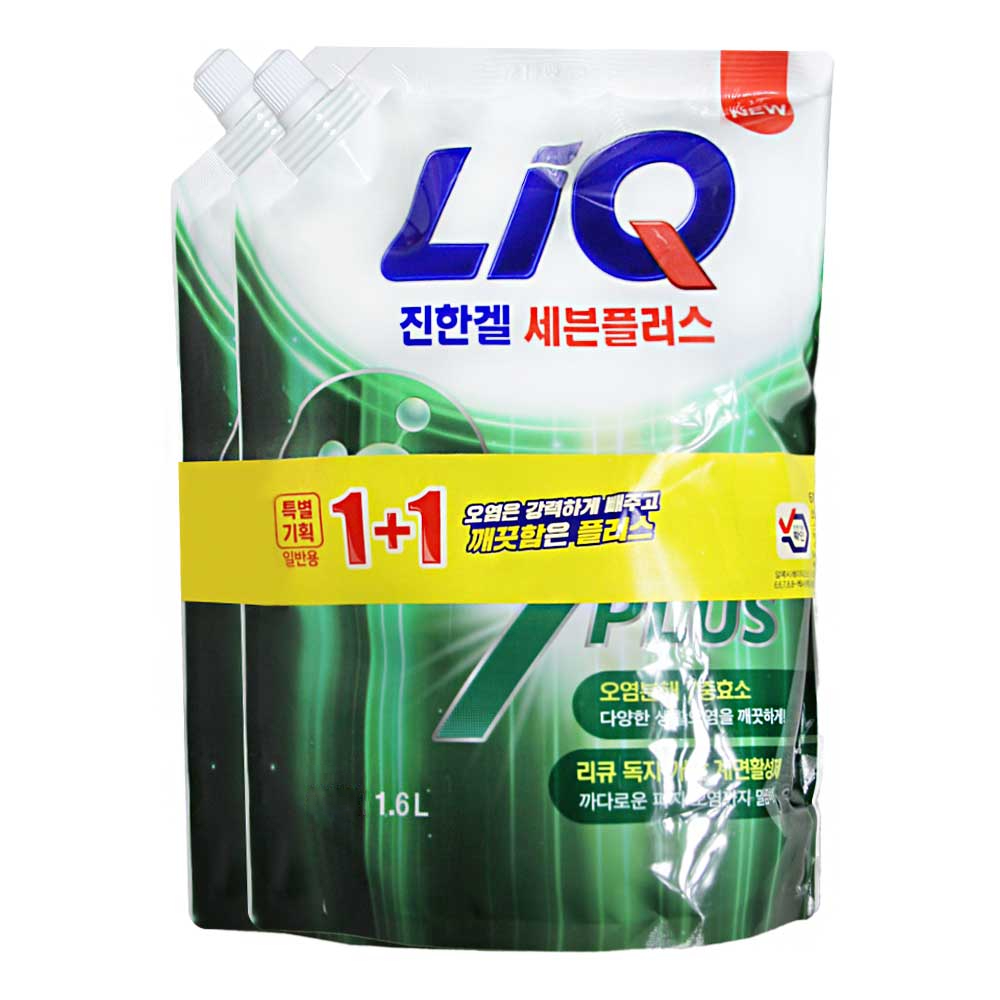 리큐 진한겔 세븐플러스 드럼용 세탁세제 1.6L+1.6L : 정성드림마트