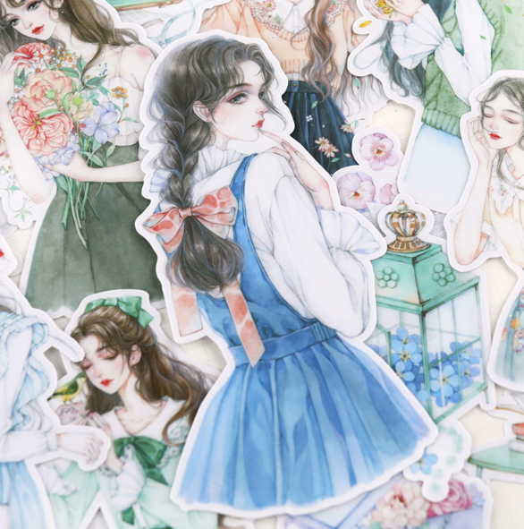15장)빈티지 다꾸 봄 바람 소녀 감성 스티커 : 우리의 시간