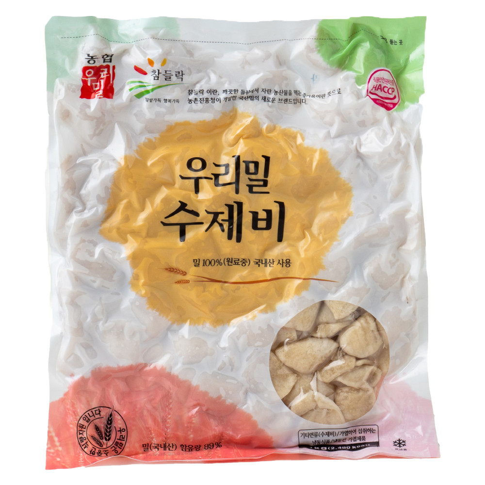 우리밀 수제비 1kg 10인분, 농협생산 식사대용 부대찌개 만두국냉동 : 빛울타리