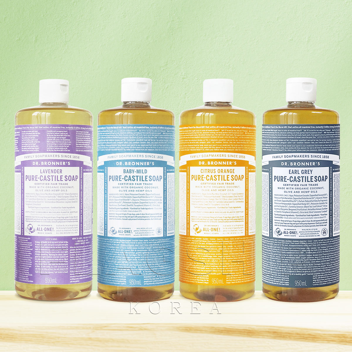 닥터브로너스 바디워시 베이비 매직솝 950ml+60ml+펌프 : 플래그쉽코리아
