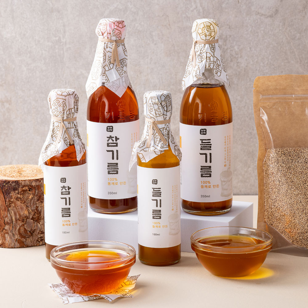 농부미학 저온압착 참기름 들기름 180ml 350ml : 푸드앳홈