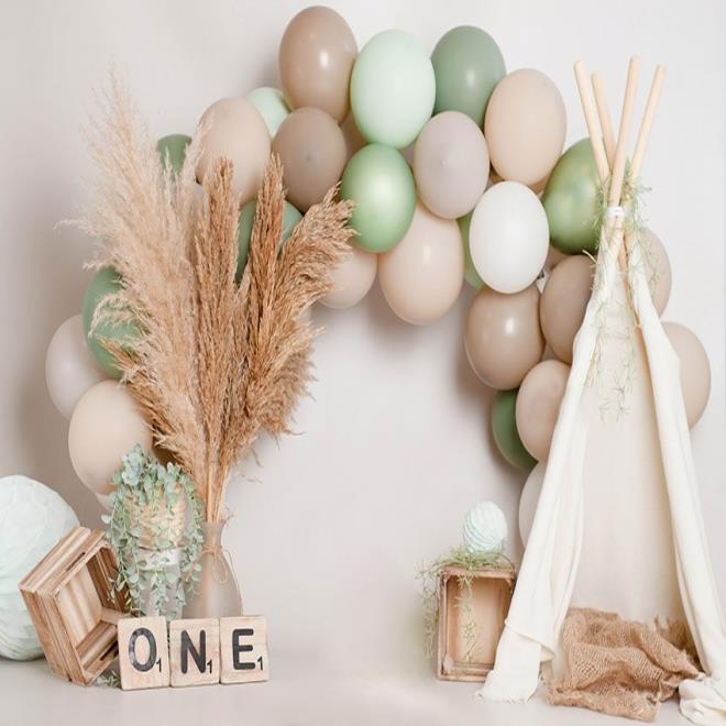 리코브 블랙 Mehofond 사진 배경 핑크 보헤미안 풍선 Boho  1 생일 파티 케이크 스매쉬 Decora 스튜디오 : 코튼슈가