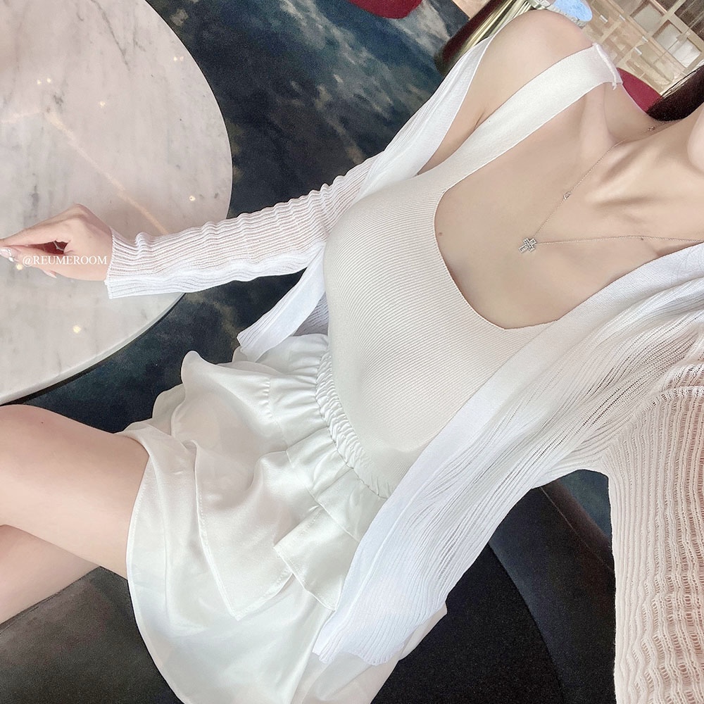 [르미룸] 네브 스퀘어골지나시티셔츠 민소매티셔츠 [9color] : 르미룸