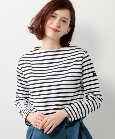 세인트 제임스 밍콰이어 모던 남여공용 스트라이프 긴팔 티셔츠 8칼라 : 더브릿지
