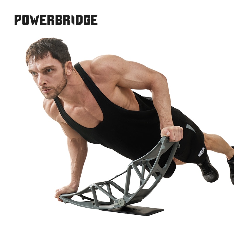 Powerbridge 푸시 업 보드 푸시 업 바 밸런스 트레이닝 보드 플랭크 코어 운동 트레이너 홈 헬스장 휴대용 피트니스 장비 : 백령상회