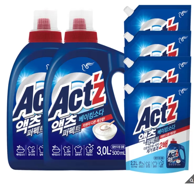액츠 퍼펙트 액체 세탁세제 3.5L x 2 + 2.2L x 4 : 영종국제도시 파파스마켓