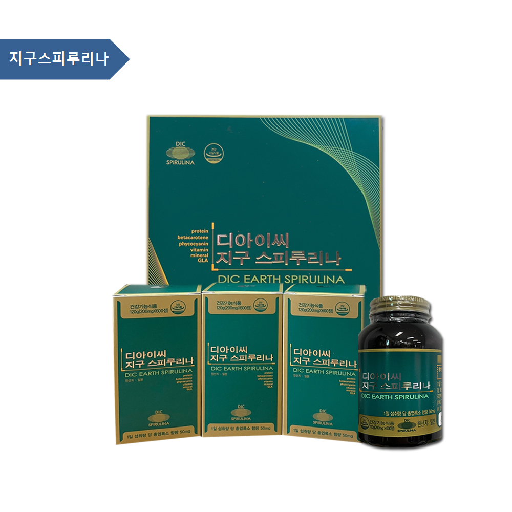 DIC 디아이씨 지구 스피루리나 200mg 600정x3병 : T앤TN