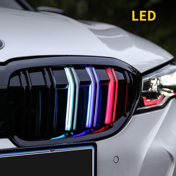 Bmw용 자동차 앞 범퍼 그릴 LED 라이트 올 블랙 레이싱 비엠더블유 G20 G21 G28 3 시리즈 330i M3 2019-2021 에 적합 : 새라Mall