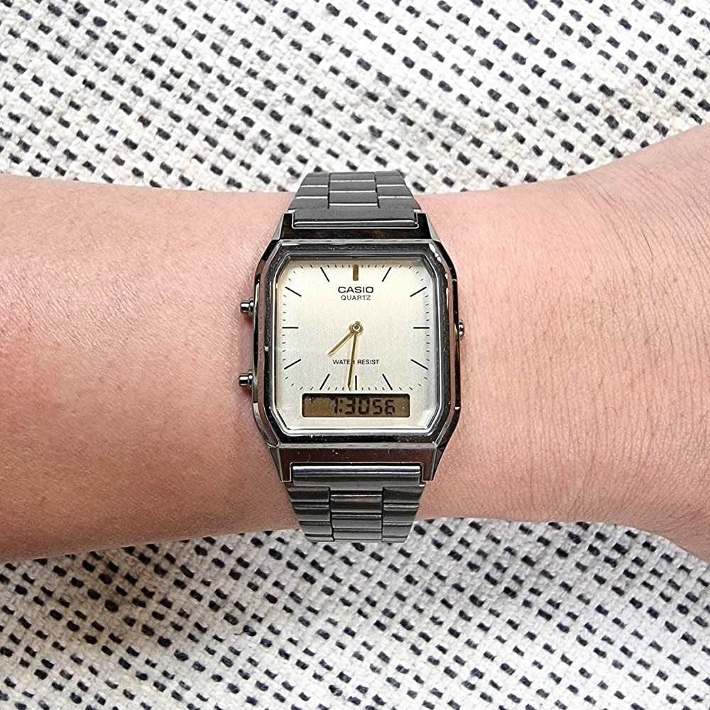 CASIO / 카시오 쿼즈 듀얼타임 메탈 손목시계 : 빈티지유니버스