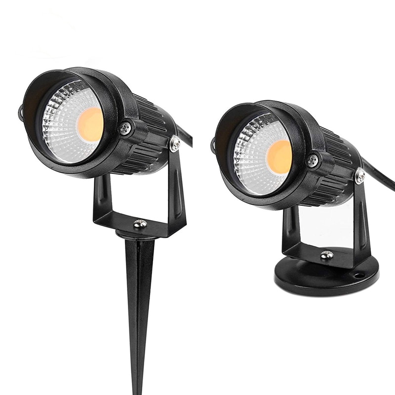 스타일 COB 정원 잔디 램프 220V 110V 12V 야외 LED 스파이크 빛 5W 경로 풍경 방수 자리 전구 : 그린파트너스