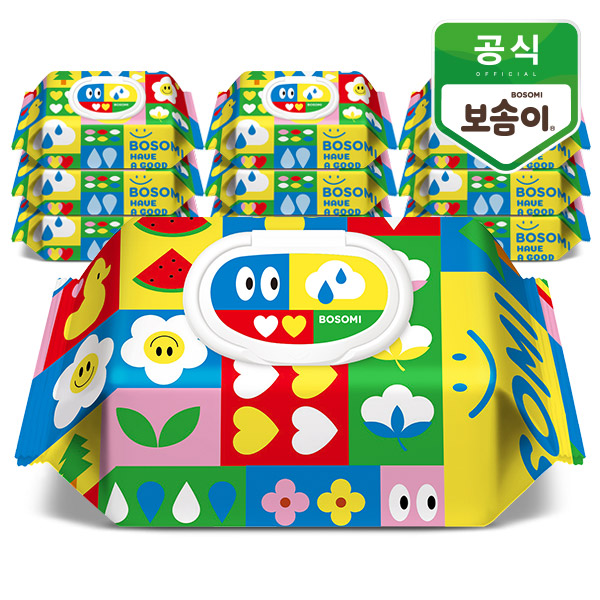 보솜이 펀앤플레이 아기물티슈 캡형 70매 x 10팩 : 보솜이샵