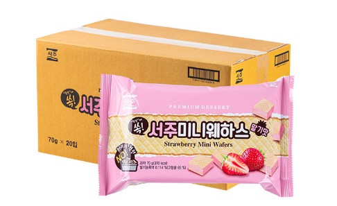 서주 미니웨하스 70g x 20개 딸기 웨이퍼 한박스 아이 사무실 간식 : 맘스굿