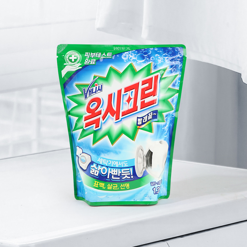 옥시크린 1.2kg 표백제 세탁세제 일반 드럼 겸용 세탁세제 : 크린리빙