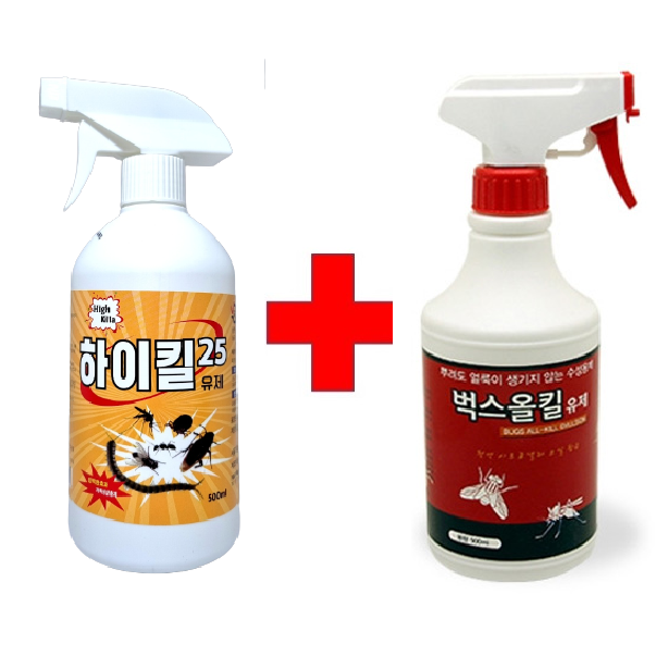 벅스올킬500ml+하이킬25 500ml 바퀴 하수구벌레 노래기 지네 해충 거미 퇴치약 : 구리팜