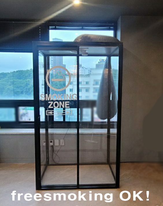 흡연부스 NEW 브론즈/파워 자동환기 실내 실외 국산 자체제작 설치 조립 흡연실 프리스모킹흡연부스 휴게실 셀프 흡연구역 환기 당구장... 