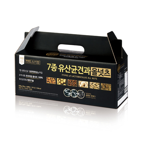 7종 유산균 하루 견과 아몬드 호두 마카다미아 피칸 한달치 20g x 30봉 견과류 맛 좋은 프리미엄 건강식 견과류 한줌 견과 선물 추천 : 오버패스