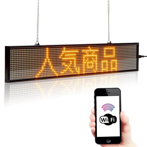 LED 사인 디스플레이 스크린, 50cm, P5, 와이파이, 프로그래밍 가능한 스크롤링 메시지, 광고 패널, SMD 여러 언어 : 에이오케이몰