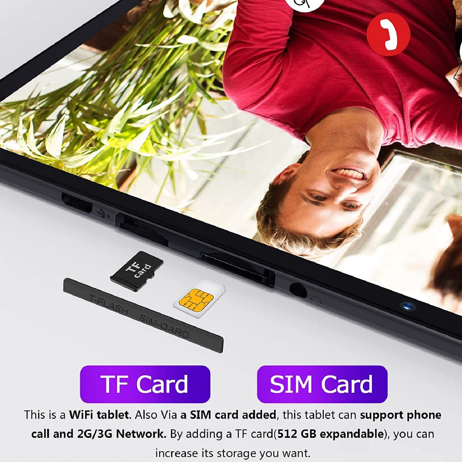PRITOM 프리톰 10인치 태블릿 PC SIM 슬롯 안드로이드 10 32GB 쿼드 코어 터치 스크린 WiFi GPS 지원 3G 통화 : GrowAndChic