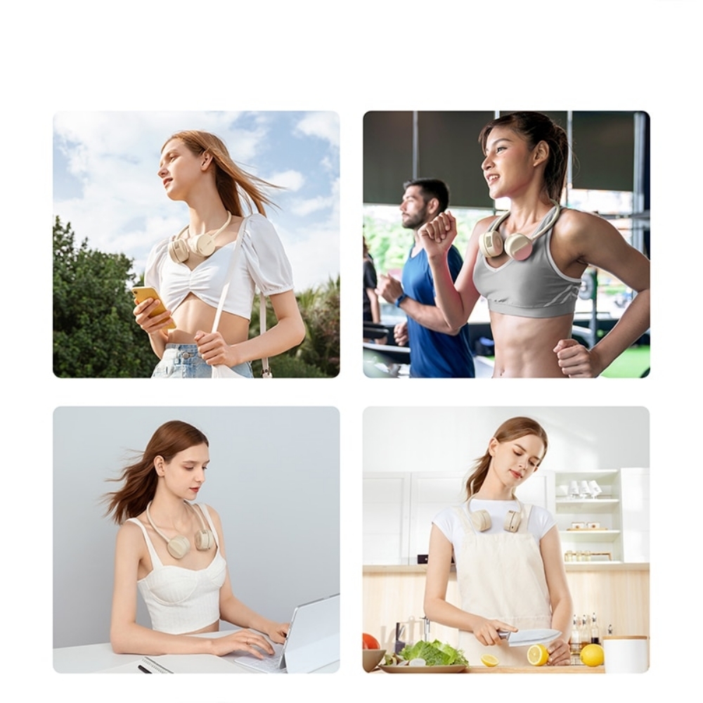 JISULIFE 휴대용 목걸이 선풍기 360도 조절 가능한 목선풍기 핸즈프리 팬 : 올펀플러스