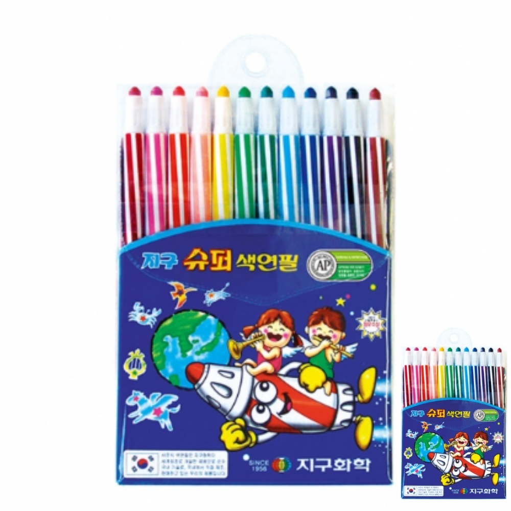 우주마켓 미술색연필 전문가용 어린이 유아 컬러링 컬러링북 색연필 단체선물 E 12색 : 우주 생활마켓