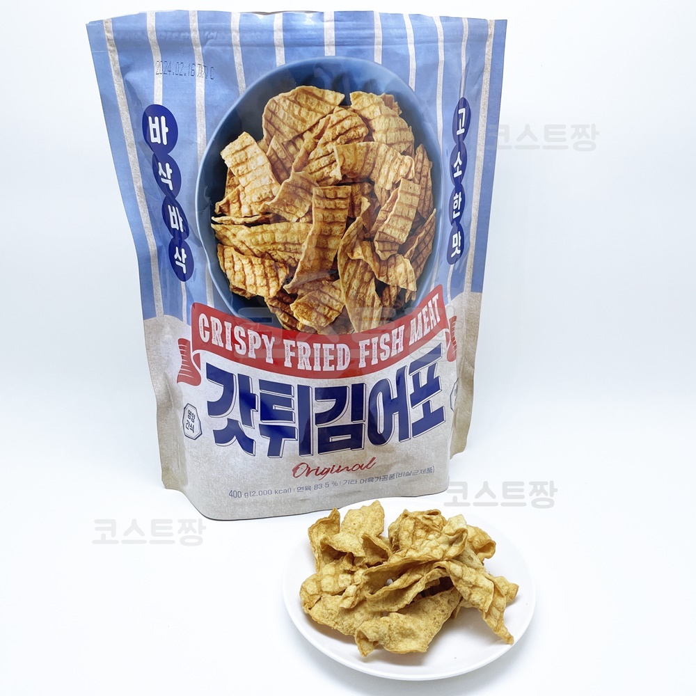 바삭아삭 고소한맛 갓튀김어포 영양간식 어포스낵 휴게소 어포튀김 400G 대용량 : 코스트짱
