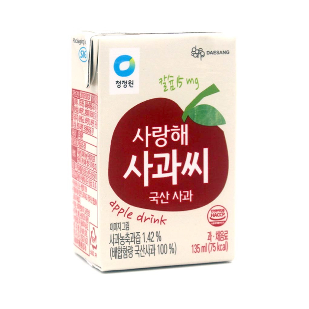 청정원 사랑해 사과씨 135ml 32개 간식 사과음료 : 도원 푸드