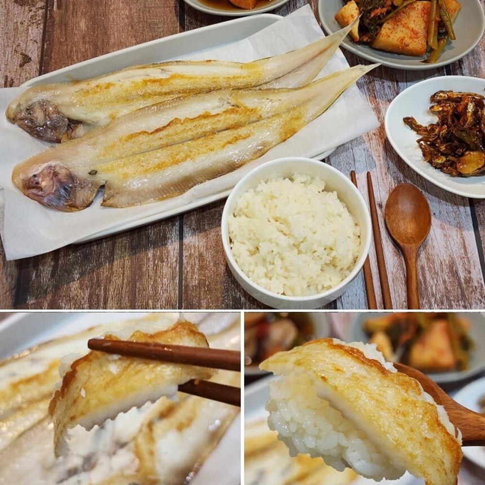쫀득하고 맛있는 반건조 박대 5미 29-31cm 내외-생선 찜 구이 반찬 술안주 안주 : 옹이맘