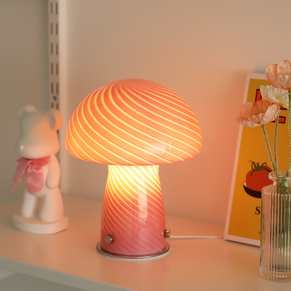 핑크 머쉬룸 단스탠드 무드등 수유 LED : 마이루체 스토어