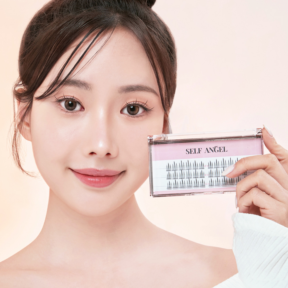 셀프천사 롱기둥 가닥 속눈썹 붙이기 부분 연장 인조 아이돌 래쉬 A형 : 셀프천사