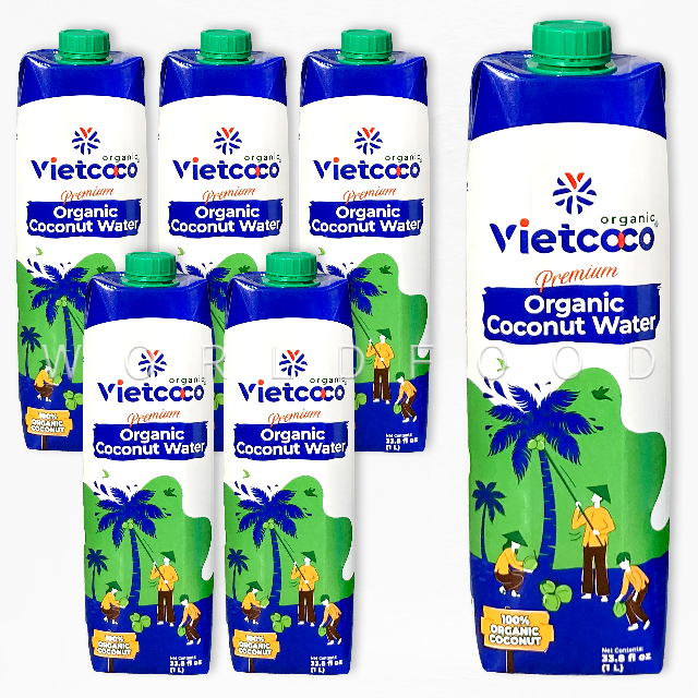 베트남 VIETCOCO 유기농 오가닉 코코넛워터 1L Organic 6개 월드푸드 : 월드푸드