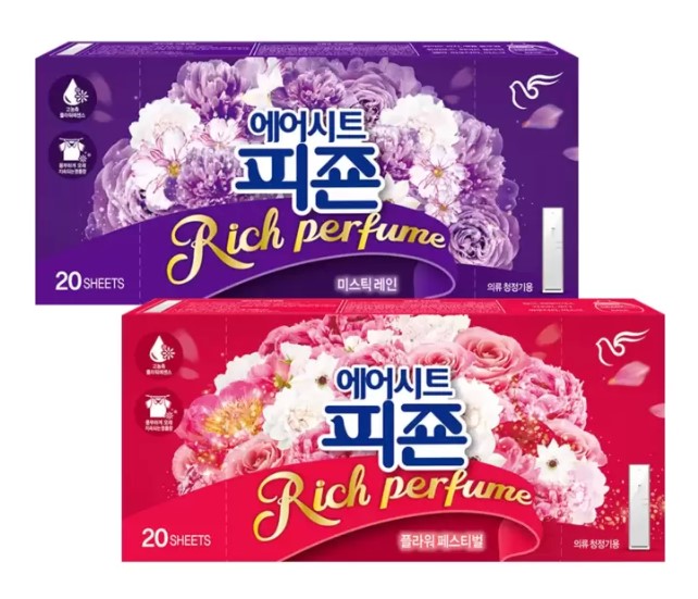 피죤 리치퍼퓸 의류청정기 섬유유연제 시트 20매x 3 : 양성에프엔비