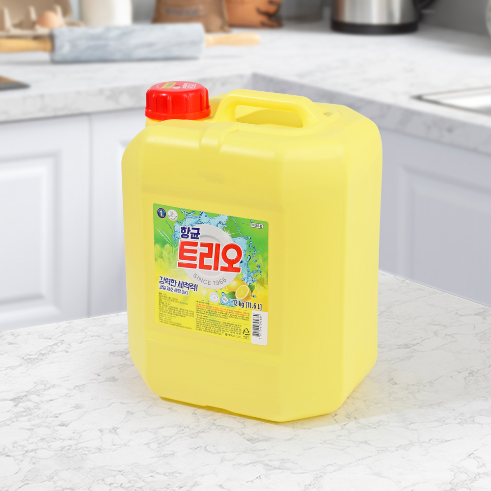 애경 항균 트리오 12kg 말통 주방세제 대용량 : 크린리빙
