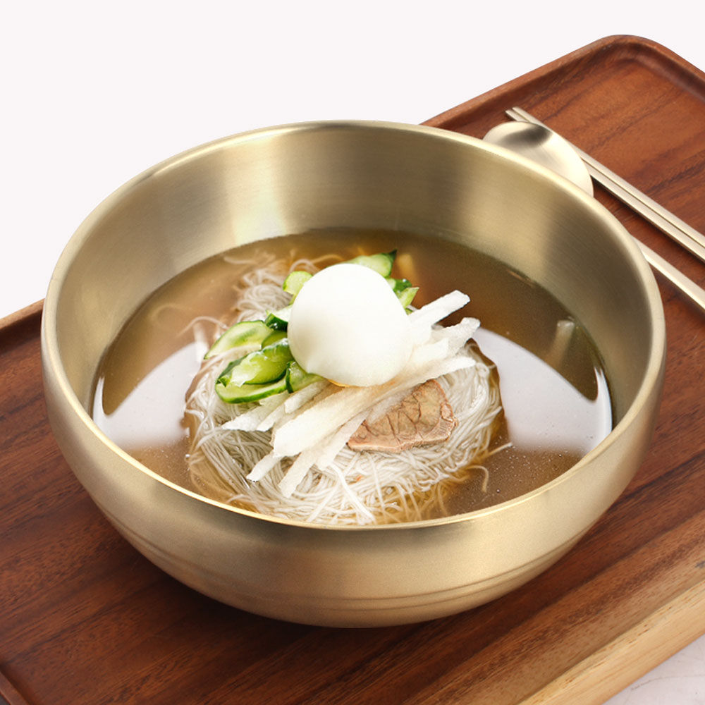 국산 티타늄 이중 냉면기 304 스텐 냉면그릇 비빔밥 칼국수 갈비탕그릇 대형 : 핸썸키친