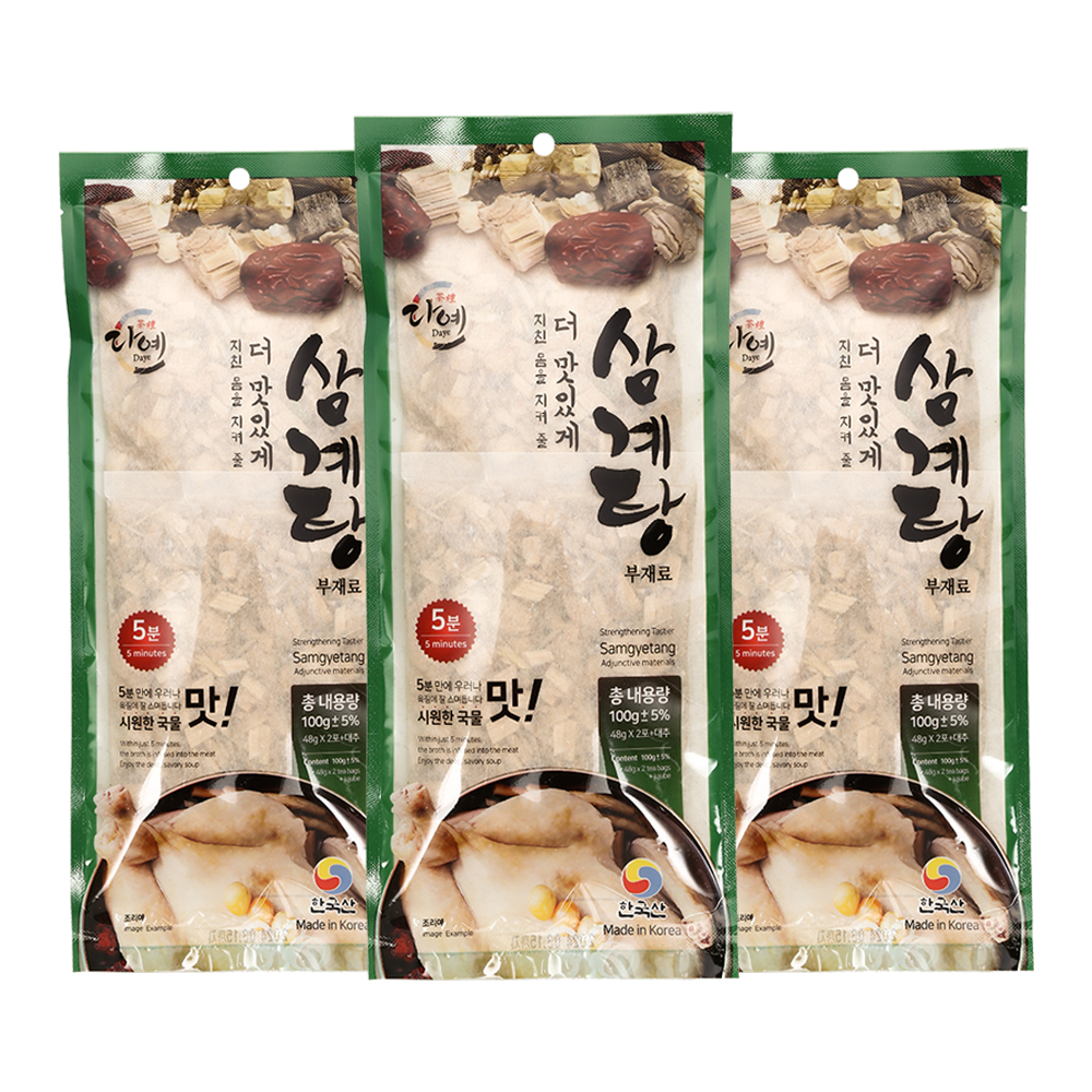 다예 토종 백숙 삼계탕 재료 티백 100g 국내산 약초 한방재료 초복 중복 복날 육수 : 레베코리아