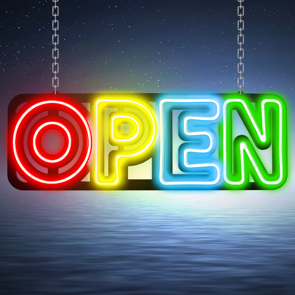 영업중 어서오세요 기본형  네온 사인 간판 LED 오픈사인 OPEN 전광판 조명 개업선물 : LED보드나라