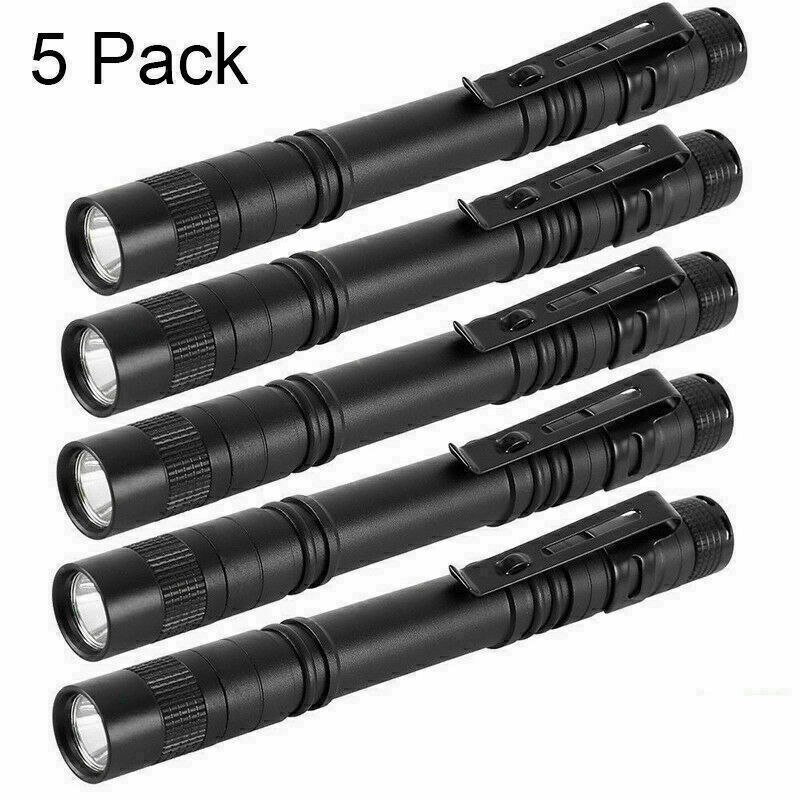 손전등 d2 5pcs xpe-r3 led 휴대용 포켓 펜 라이트 토치 램프 클립 후레쉬 : 지우단