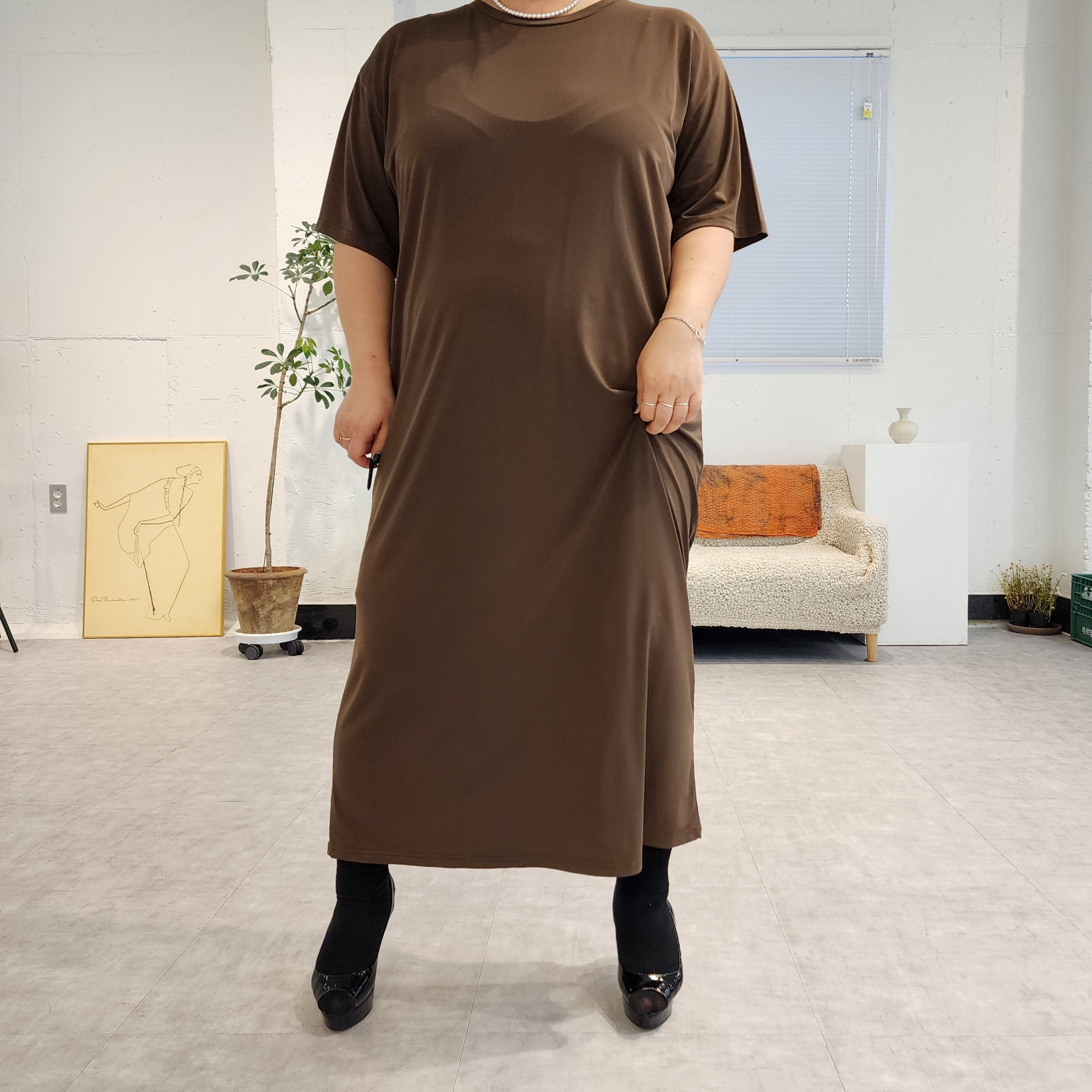 가지포도 쿨쿨 라운드넥 원피스 : 쑥블랑