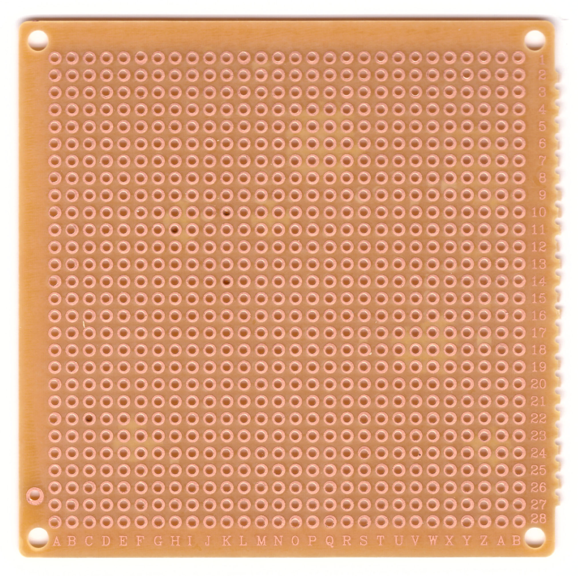 28x28 IC 페놀 단면 PCB 만능 기판 28x28홀 80x80mm 국산 : 보림전자